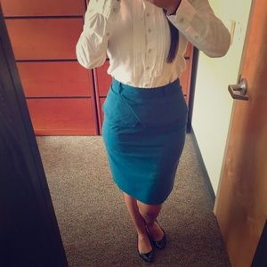 Tahari Teal Peplum Skirt